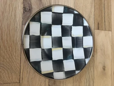 MacKenzie Childs Courtly Check 8" Enameled Salad/Dessert Plate - Image 1 of 4