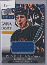 2022-23 Upper Deck The Cup Renditions Relics Jack Quinn RC Buffalo Sabres #RR-JQ