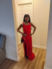 Red Sequin Party Dress / Prom Dress/Wedding Dress Size 3/4
