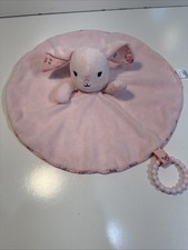 Pink Bunny Lovey Baby Security Blanket Floral Teether Modern Baby Soft