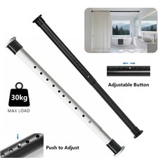 50-410cm Heavy Duty Extendable Telescopic Shower Curtain Pole Ø25mm Rail Bath UK