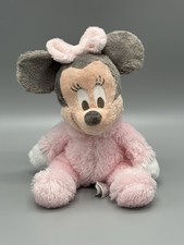 Disney Minnie Mouse Plush Chime Rattle Pink Gray 10 Inch Stuffed Animal