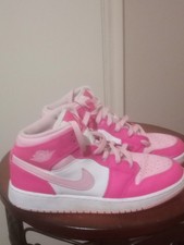 Nike Air Jordan 1 Mid GS Fierce Pink Barbie Girls FD8780-116 Youth Kids Sz 5.5Y