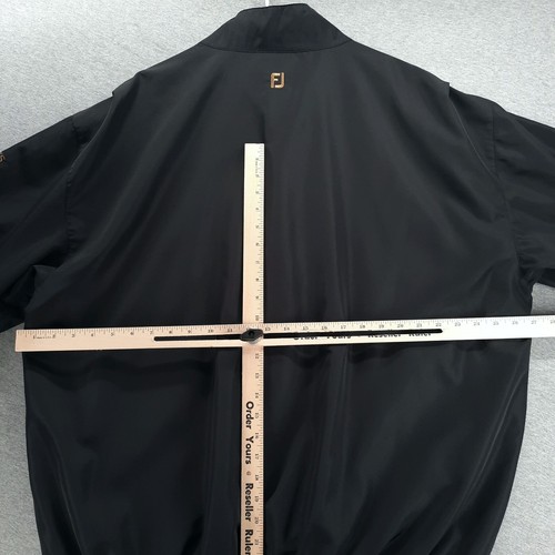 DryJoys Windbreaker Mens XL Black 1/4 Zip Snap Short Sleeve Pocket Lined FootJoy - Picture 12 of 14