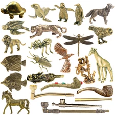 Solid Brass Animal Figurines Small Statue House Office Table Decoration Toys