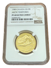 Canada 1980 Gold 1/2 oz 100 Dollars $100 NGC PF68UC Arctic Territories 2921.12 per troy oz