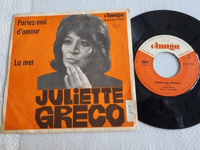 7'' Single Juliette Greco - Parlez-moi d'amour/ La mer Vinyl Amiga