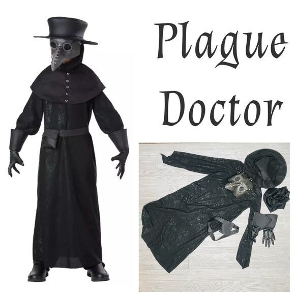 Kids Plague Doctor Halloween costume cosplay dress up mask ,gloves 