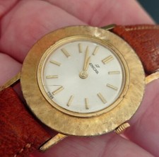 Raro orologio vintage ENICAR ULTRASONIC meccanico funz AS 1526 32,5MM pl oro 