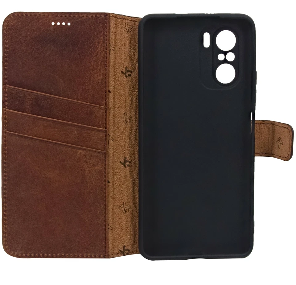 Custodia per Xiaomi Mi 11i 5G A Libro IN Pelle Protettiva Anticato Caffè - Immagine 2 di 4