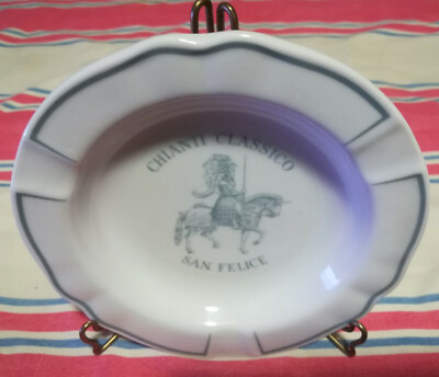 RICHARD GINORI CERAMIC ASHTRAY ''CHIANTI CLASSICO SAN FELICE'' 80s/90s