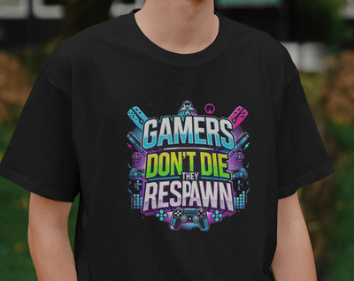 Gamers Don t Die, They Respawn T-Shirt | Funny Gaming Tee | 100% Cotton L-3X