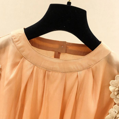 Women Chiffon Floral Puff Sleeve Blouse T-shirt Off Shoulder Top Summer Casual - Picture 6 of 11