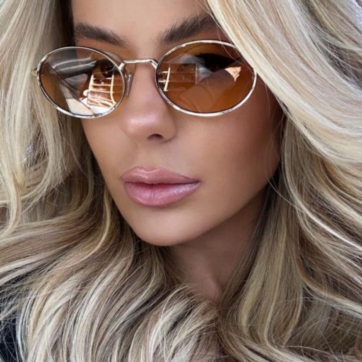 PRADA PR 65ZS ZVN02Z Pale Gold Orange Lenses Sunglasses Unisex