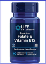 Life Extension BioActive Folate 400mcg & Vita...