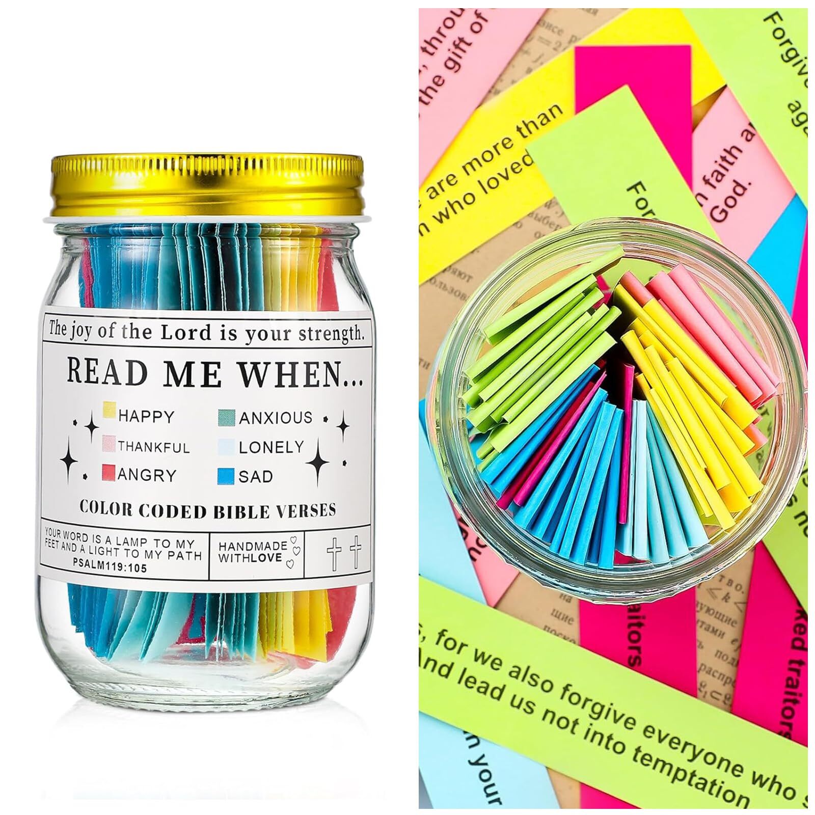 Bible Verses Jar for Emotions and Feelings, Bible Verses in a Jar, The Hope Jar