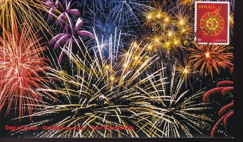 Canada limited edition private FDC, 2021 Diwali 'P' from booklet