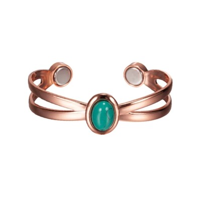 Damen Kupfer Armband magnetisch verstellbar mit Zirkonia | Wellness und Style