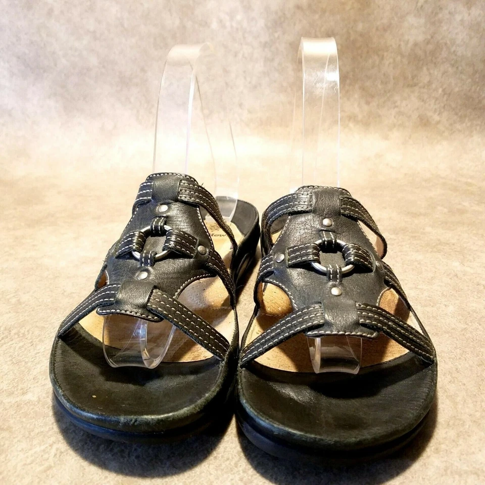 Босоножки-шлепанцы женские Ruff Hewnto FL462-12 размер 6,5 M черные кожаные с ремешками - Изображение 2 из 4