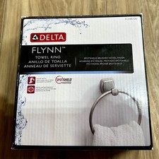 Delta  Flynn  Nickel Finish Towel Ring, New