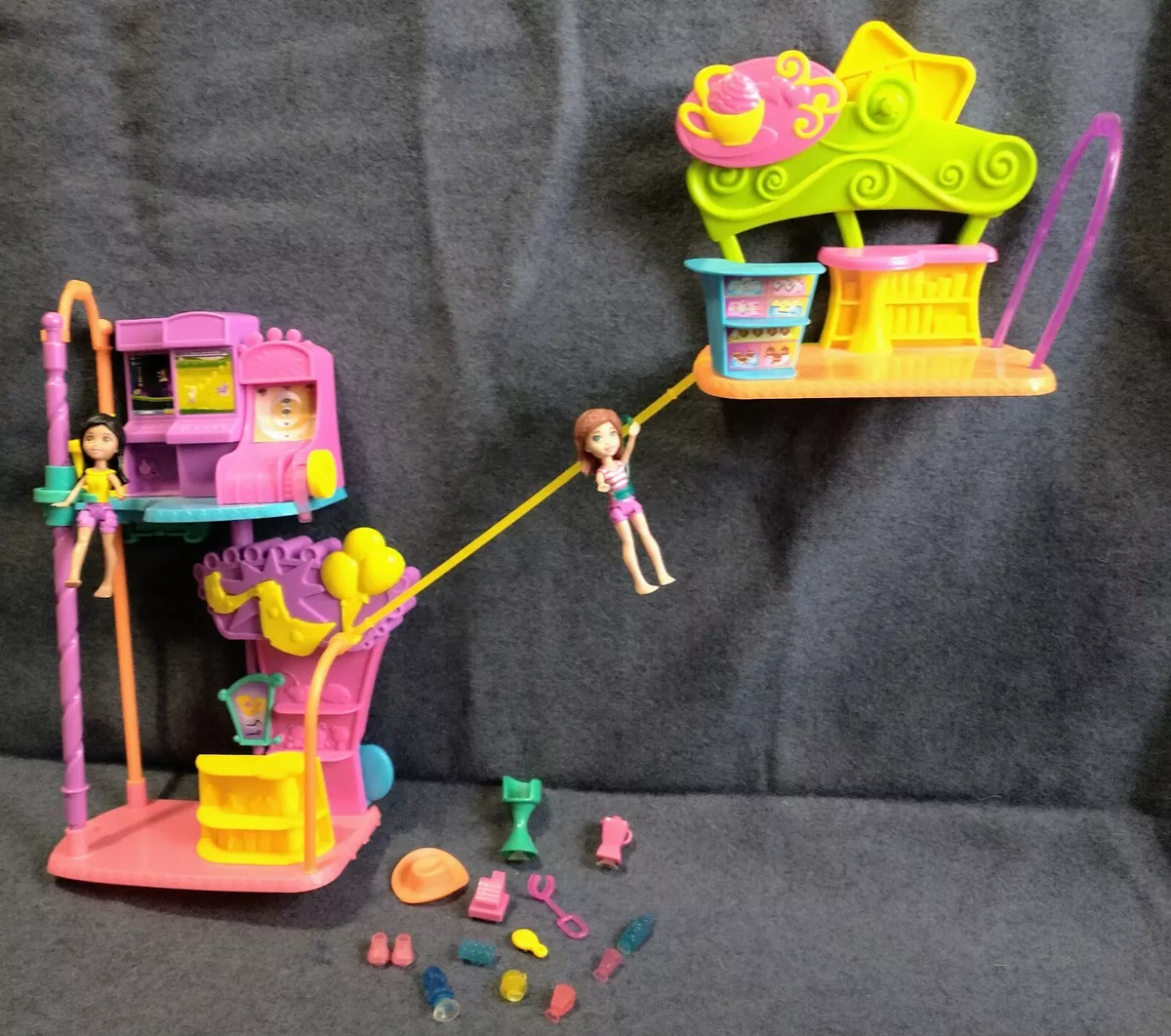 Polly Pocket Wall Party Polly Plaza Mall Playset Set Safe for Wall Play HTF