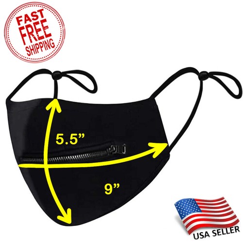 Breathable Reusable Triple Layers Cloth Mask with Zipper Large Size for Adult - Picture 6 of 86