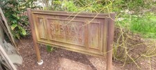 4' by 8' 1900s Antique  Sub Way white iron sign