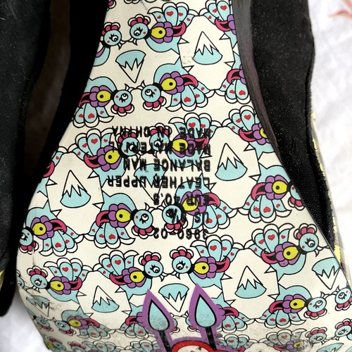 Irregular Choice Yellow & Black Gingham Heels with Floral Toe Size 9.5 Heel 4" - Picture 11 of 13