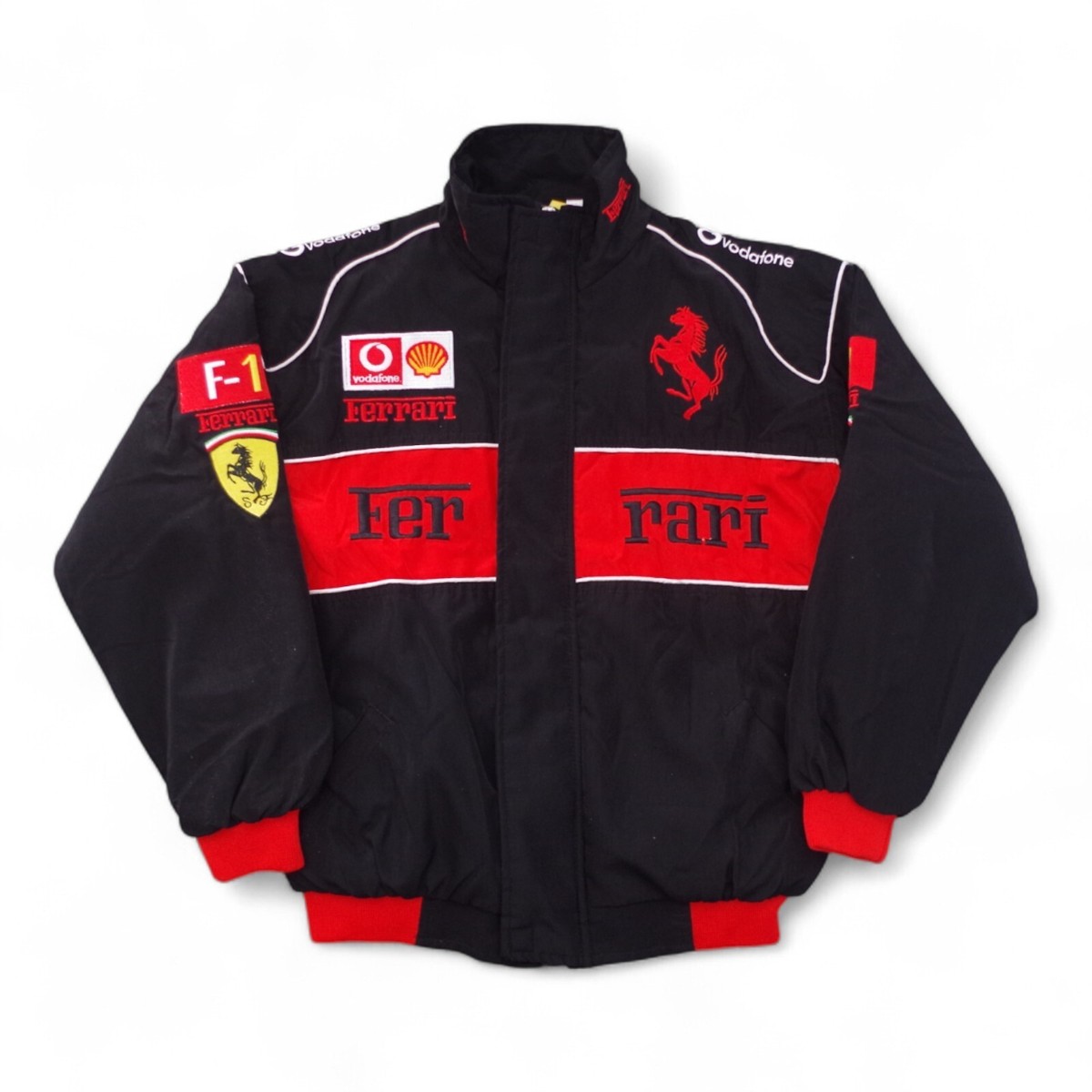 FERRARI Vodafone Shell Racing Jacket Black Size XS Vintage