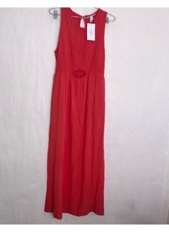 Ingrid & Isabel Women's Dress maternity Maxi Smocked cut out Red Size medium