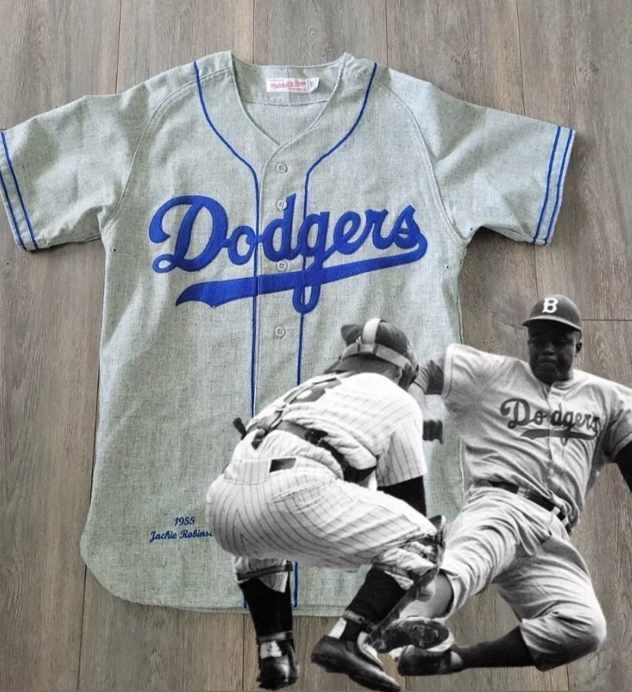 jackie robinson 1955 authentic jersey brooklyn dodgers