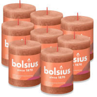 8 X Bolsius Rustik Stumpenkerzen 80X68Mm Rustic Kerzen (2X4Er) - Rostiges Rosa