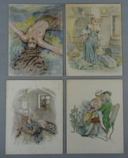 CHIMOT 4 estampes femmes nues érotisme curiosa