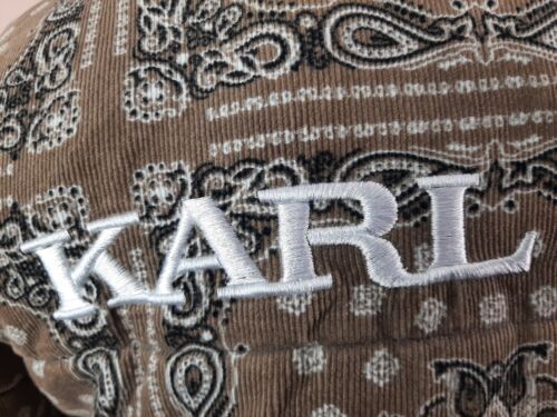 Karl Kani Paisley Jacket Men's Size XS Corduroy Brown Cotton Puffer Coat Floral - Picture 10 of 18
