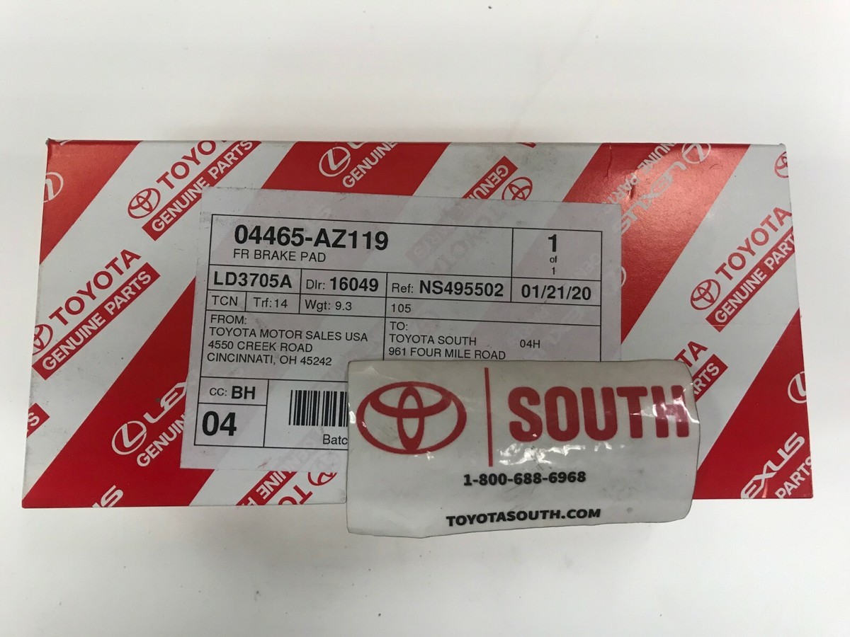 2008-2018 Toyota Highlander Front Brake Pads Genuine 04465-AZ119