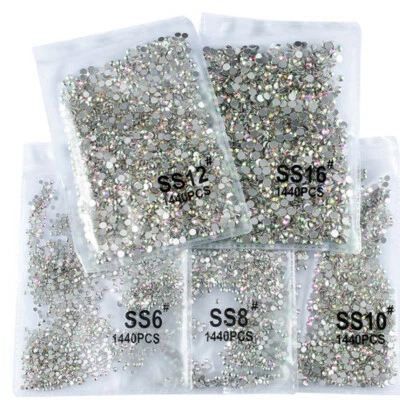 1440 Crystal Rhinestones AB Diamantes Gems Glitter Glass Stones Nail Art Decors