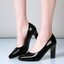 thumbnail 8 - Women High Heels Patent Leather Pointed Toe Pumps OL Office Casual Shoes Slip On