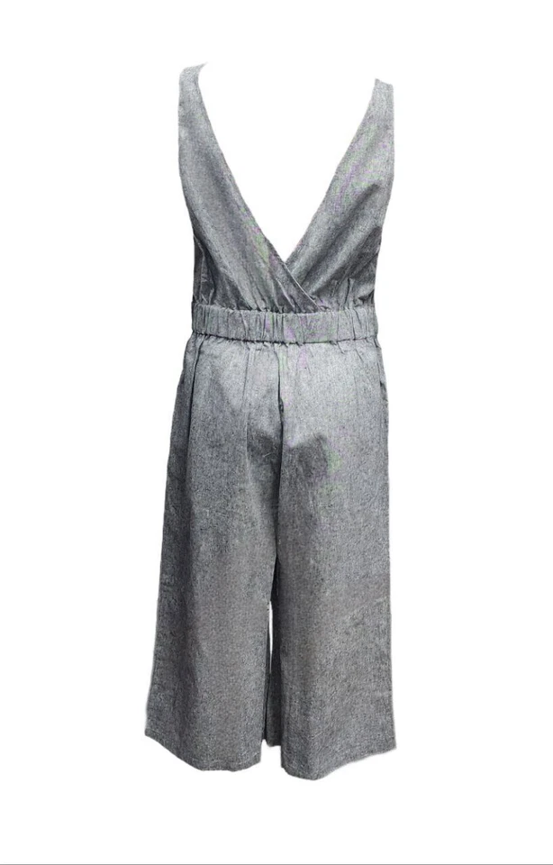 HoodLamb Donna Nero Senza Maniche Profondo V Schiena Tuta In Canapa NWT - Immagine 2 di 2