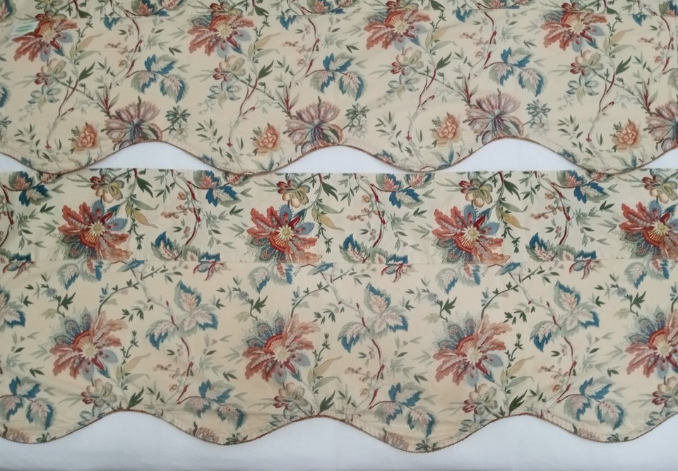 Waverly Home Classics Felicite Ivory Jacobean Scalloped Valances eBay
