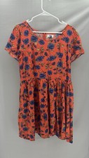 orange floral shirt dress sale discount viral trending ootd gift summer -a338k