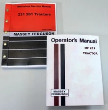 Set Massey Ferguson 231 Tractor Service Repair Owners Operators Manuals Shop