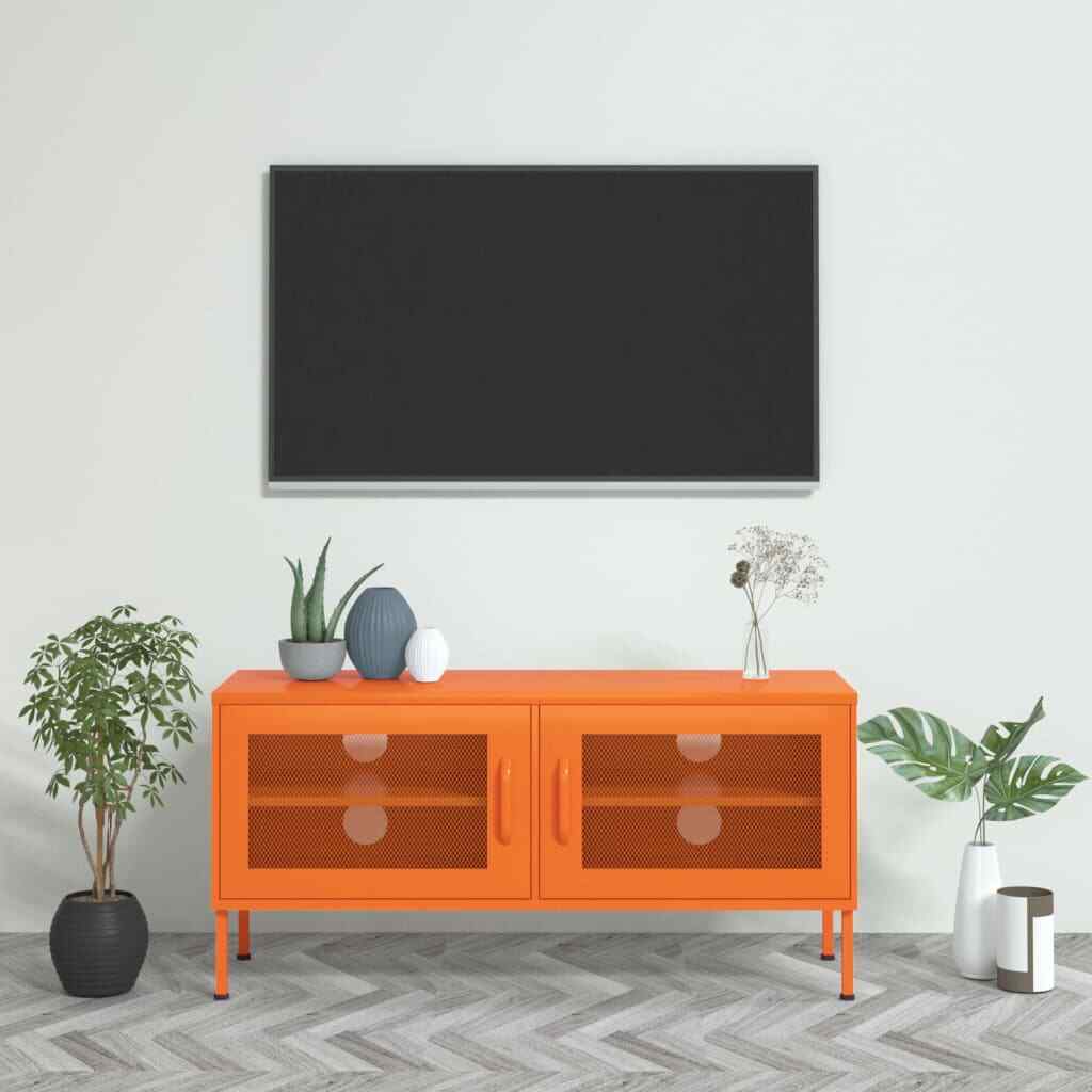 vidaXL TV Cabinet Orange 105x35x50 cm Steel