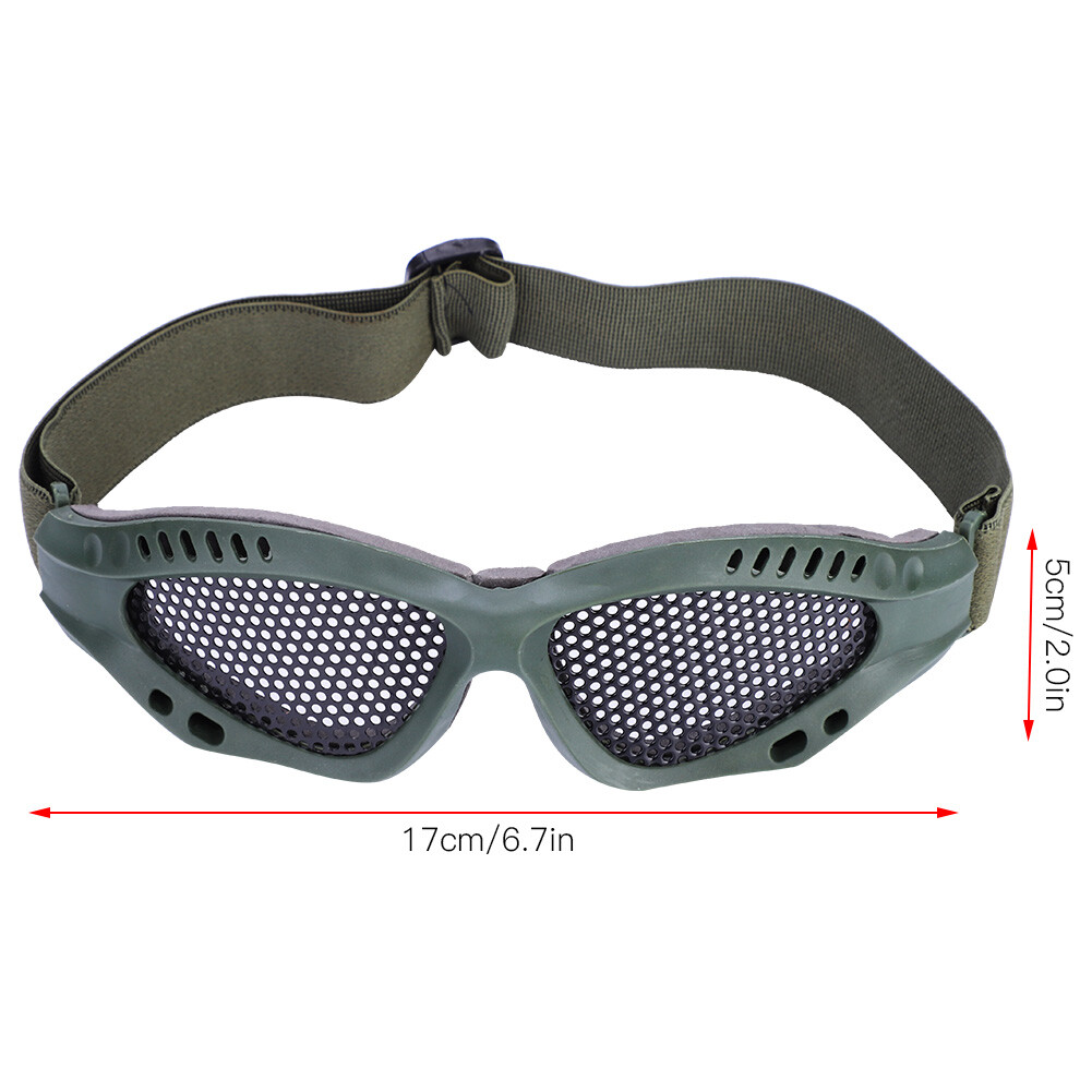 (Army Green)Metal Mesh Airsoft Eye Protection CS Game Glasses NEW