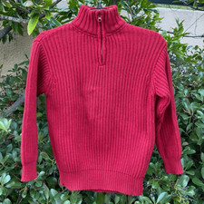 Gap Boys Red/Cranberry Knit Quarter Zip Pull Sweater. Size Medium 7-8 . EUC 
