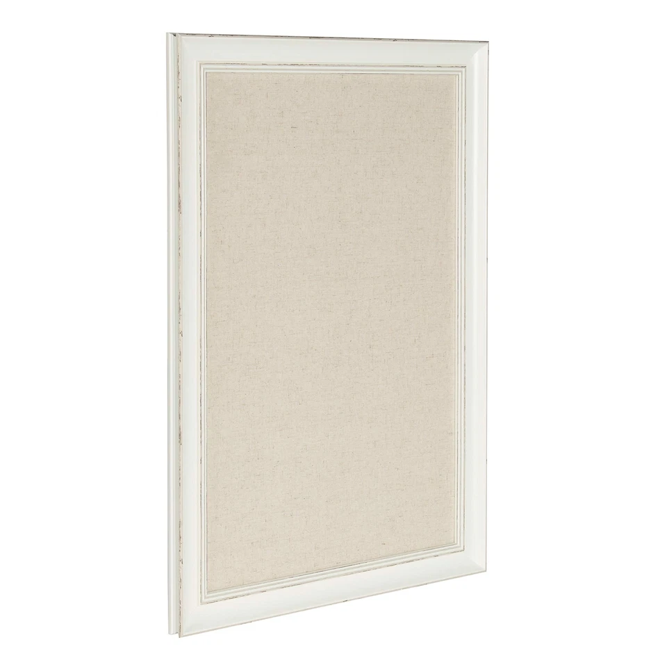 DesignOvation Macon Framed Linen Fabric Pinboard, 18x27, Soft White - Image 2 of 4