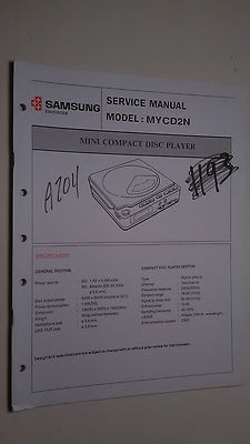 Samsung my cd2n service manual original repair book mini cd player