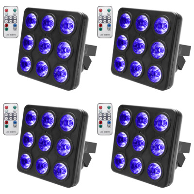 4stk 135W 9LED Par Strahler Square Par Bühnenlicht RGBW DMX Partylicht Ostern