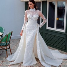 Elegant Mermaid Long Sleeves Wedding Dresses ...