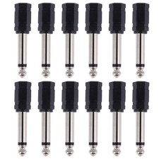 12 Pcs Microphone Jack Adapter Audio Connector 6.35mm 3.5mm Converter