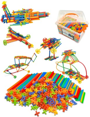 Tcnroy 600PCS STEM Building Toys, Straw Constructor Toys Up Grade Engineering...